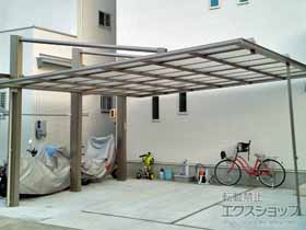 のカーポート ダブルフェース 積雪〜20cm対応 側面支持タイプ 施工例