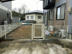 のフェンス・柵 イーネットフェンス1F型 自由柱施工 施工例