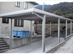 のカーポート レオンポートneo 縦連棟 角柱8本柱 積雪〜50cm対応 施工例