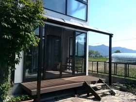 のテラス屋根 プレシオステラス R型 テラスタイプ 単体 積雪〜20cm対応 施工例