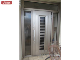 の玄関ドア リシェントII アルミK6仕様 タッチキー（キー付きリモコン） 両袖仕様(ランマ付)R C83型 施工例