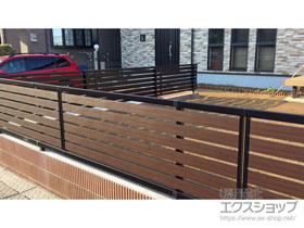のフェンス・柵 モクアルフェンス 横板タイプ 自由柱施工 施工例