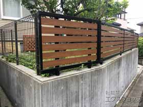 のフェンス・柵 モクアルフェンス 横板タイプ 自由柱 施工例