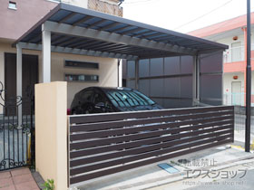 のカーゲート ワイドオーバードアS5型 マテリアルカラー 電動式 施工例