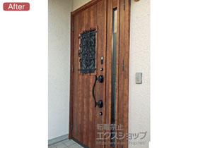 の玄関ドア 防火戸リシェントII 断熱K4仕様 親子仕様(ランマ無)L C41型 ※タッチキー(キー付リモコン)仕様 施工例