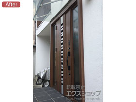 の玄関ドア リシェントII 断熱K4仕様 両袖仕様(ランマ無)L E90型※タッチキー(リモコンタイプ)仕様 施工例