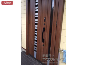 の玄関ドア リシェントII 断熱 K4仕様 親子仕様(ランマ無)L E90型 ※タッチキー(キー付リモコン)仕様 施工例
