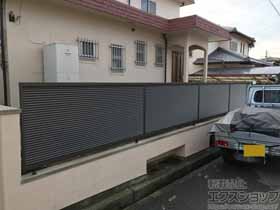 のフェンス・柵 ライシスフェンス13型 横ルーバー フリーポールタイプ 施工例