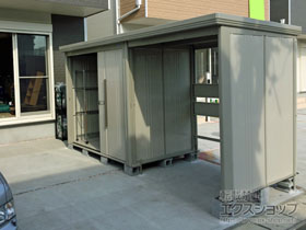 の物置・屋外倉庫 Mr.ストックマン プラスアルファ 一般型 4047×1590×2110 TP-40R15-W 施工例