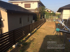 のフェンス・柵 モクアルフェンス 横板タイプ 自由柱 施工例