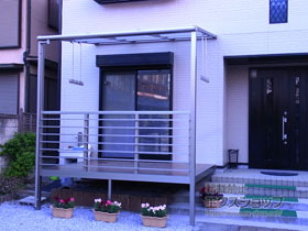 のテラス囲い・サンルーム サニージュF型 オープン納まり 積雪〜20cm対応 施工例