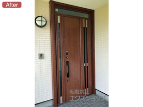 の玄関ドア リシェントII 断熱K3仕様 親子仕様(ランマ付)R F87型※タッチキー(リモコンタイプ)仕様 施工例