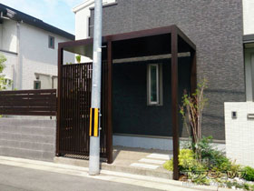 のテラス屋根 +G Gルーフ フリータイプ ダブル仕様 積雪〜20cm対応 施工例