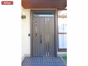の玄関ドア リシェントII 断熱K4仕様 親子仕様(ランマ付)R F14型 施工例