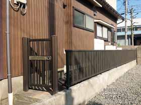 のフェンス・柵 ハイミレーヌR5型フェンス フリーポールタイプ 施工例