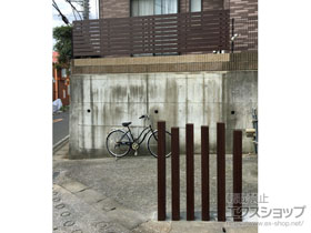 のフェンス・柵 ルシアスフェンスH02型 横板格子 自由柱　複合カラー 施工例