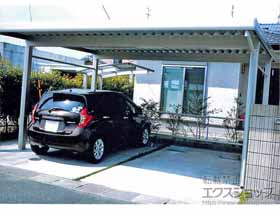 のカーポート レオンポートneo 2台用 角柱4本仕様  積雪〜50cm対応 施工例