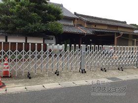 の門扉 プレスタ門扉 4型 太たて桟 片開き 柱使用 施工例