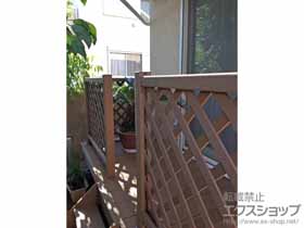 のウッドデッキ リウッドデッキ 200＋リウッド ステップ5型 ステップSタイプ（2段）＋リウッドデッキフェンス2型〈ラチス格子〉 施工例