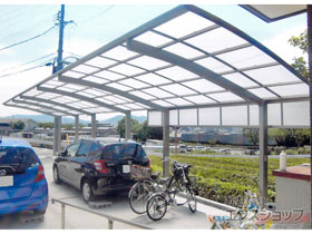 のカーポート ネスカR (ラウンドスタイル) 3連棟 積雪〜20cm対応 施工例