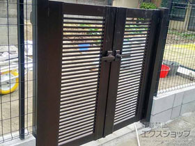 の門扉 エクスライン門扉1型 両開き 門柱使用 施工例