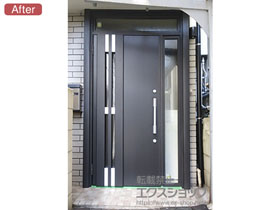 の玄関ドア リシェントII 断熱K4仕様 片袖仕様(ランマ付)L F87型 施工例