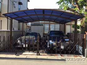 のカーゲート トリップゲート RA型 ノンレール 両開き 施工例