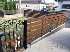 のフェンス・柵 マイティウッド デコ 6段張り 隙間40mm 施工例