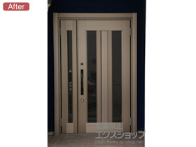 の玄関ドア リシェントII アルミK6仕様 親子仕様(ランマ無)R C16型 施工例