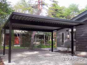 のカーポート ジーポートneo Aタイプ 2台用角柱4本柱 積雪〜100cm対応 施工例