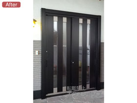 の玄関ドア リシェント玄関引戸 PG仕様 2枚建戸 ランマ無 17型(2列スリット) 施工例