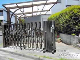 のカーゲート アルシャインII M型 Aタイプ ノンレール 片開き親子 (150+270)SP 施工例