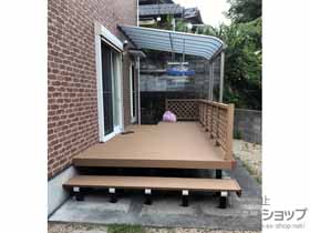 のテラス屋根 ヴェクターテラス R型 テラスタイプ 単体 積雪〜20cm対応＋ヴェクターテラス用吊り下げ式 固定物干し 標準2本入り×1セット 施工例