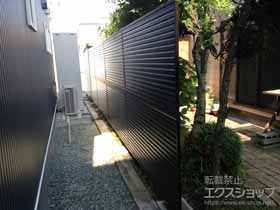 のフェンス・柵 ミエーネフェンス 目隠しルーバー 2段支柱施工 施工例