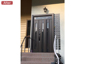 の玄関ドア リシェントII アルミK6仕様 親子仕様(ランマ付)R C14型 施工例