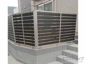 のフェンス・柵 ルシアスフェンスF04型 横板 木目カラー 自由柱施工 施工例