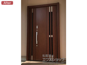 の玄関ドア リシェントII 断熱K4仕様 親子仕様(ランマ無)R F87型 ※カザスプラス仕様 施工例