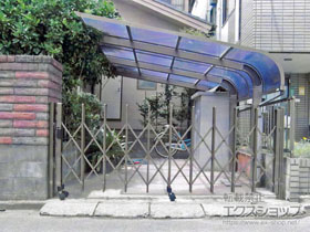 のカーゲート トリップゲート RA型 ノンレール 片開き 30S ※錠前金具有 施工例