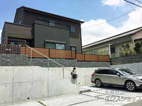 のフェンス・柵 モクアルフェンス 横板タイプ 自由柱 施工例