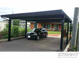 のカーポート テリオスポートIII 3000 2台用 奥行延長 角柱6本柱 積雪〜100cm対応 施工例