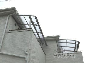 のバルコニー・ベランダ屋根 プレシオステラス R型 屋根タイプ 単体 積雪〜20cm対応 施工例