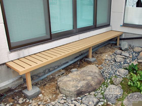 のウッドデッキ 【特注】濡れ縁 壁付けタイプ 施工例