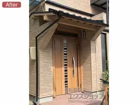 LIXIL リクシル(トステム)の玄関ドア リシェントII 断熱K4仕様 親子仕様(ランマ付)L E90型 施工例