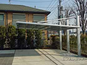 のカーポート ダブルフェース 側面支持タイプ 積雪〜20cm対応 施工例