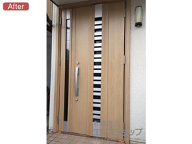 の玄関ドア リシェントII 断熱K4仕様 親子仕様(ランマ無)R E90型 施工例