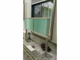 フェンス シンプレオフェンスP1型 パネル 2段支柱 自立建て用(パネル1段) 施工例
