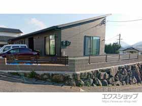 のフェンス・柵 モクアルフェンス　横板タイプ 自由柱 施工例