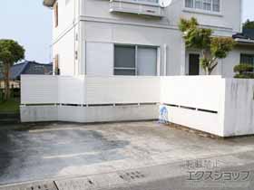 のフェンス・柵 ミエーネフェンス 目隠しルーバータイプ 自由柱施工 施工例