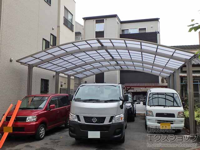 のカーポート リベルポートシグマIII 縦連棟 6台用 積雪〜20cm対応 施工例