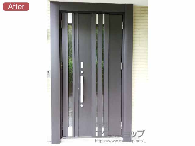 の玄関ドア リシェントII 断熱K4仕様 親子仕様(ランマ無)R F14型 ※カザスプラス仕様 施工例